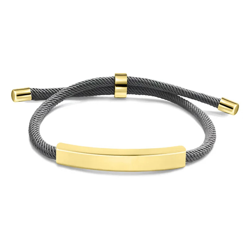 Personalized Men's Bracelet Customized Adjustable Bangle Stainless Steel Name Any Text Engraved Bracelet Birthday Gift for Him Vera Lux