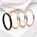 2mm Thin Stackable Ring Stainless Steel Plain Band Knuckle Midi Ring for Women Girl Size 3-12 Vera Lux