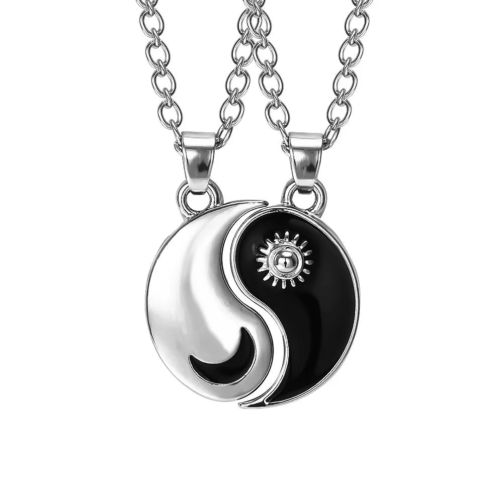2 PCS Best Friends Necklace Jewelry Yin Yang Tai Chi Pendant Couples Paired Necklaces&Pendants Unisex Lovers Valentine's Gift Vera Lux