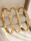 1pieces/set women's wedding jewelry party holiday Valentine's Day gift stainless steel bracelet plated with 18K gold bracelet Vera Lux