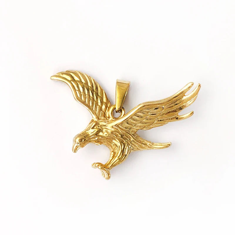 18K Gold Plated Stainless Steel Eagle Pendant, Eye catching, Must - have for Hip Hop Lovers, Suits Nightclubs & Casual Outfits Vera Lux