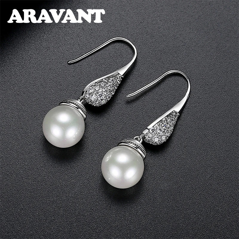 Aravant 925 Silver 18K Gold Water Drop Black Pearl Earring For Women Fashion Jewelry Vera Lux
