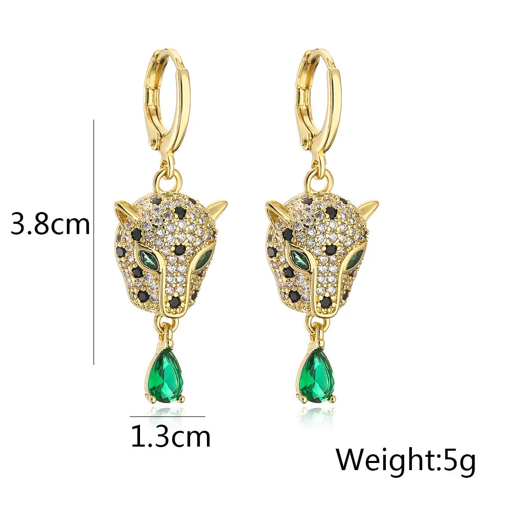 NEWBUY Fashion Gold Color Animal Dangle Earrings For Women Unique Design Leopard Earring Statement Female Party Jewelry Vera Lux