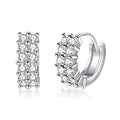 NeeTim 2mm Full Moissanite Earrings Women Luxury Quality Party S925 Sterling Silver with White Gold Plated Hoop Wedding Earring Vera Lux