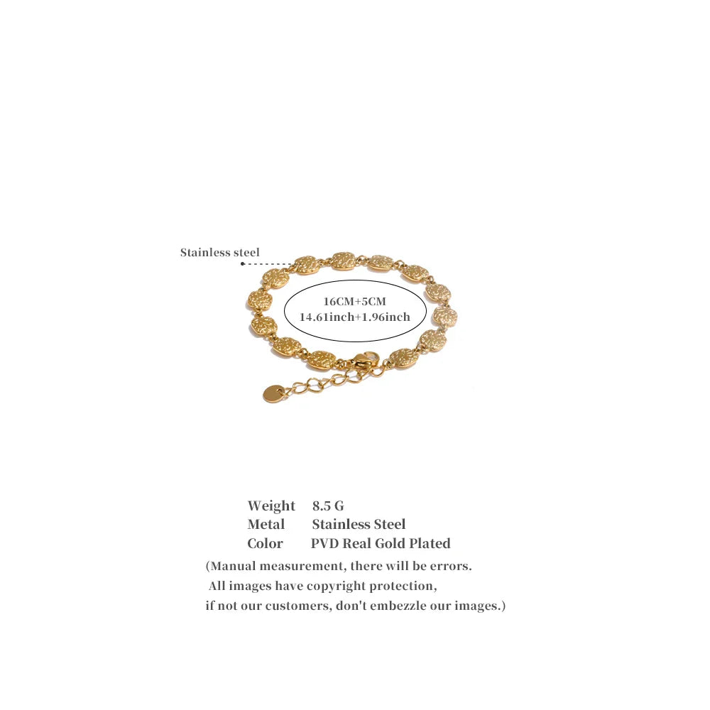 Yhpup Fashion Stainless Steel Square Chain Bracelet Bangle for Women Rust Proof Personalized Charm Wrist Jewellery Gift Vera Lux