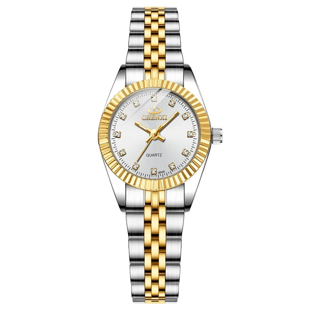 CHENXI Women Quartz Watch Golden & Silver Classic Female Elegant Clock Watches Luxury Gift Ladies Waterproof Wristwatch Vera Lux