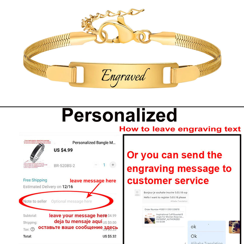 Personalized  Bracelet for Little Boy Girl,Stainless Steel Engraved Name Date  Son Daughter Mom Baptism Gift Vera Lux