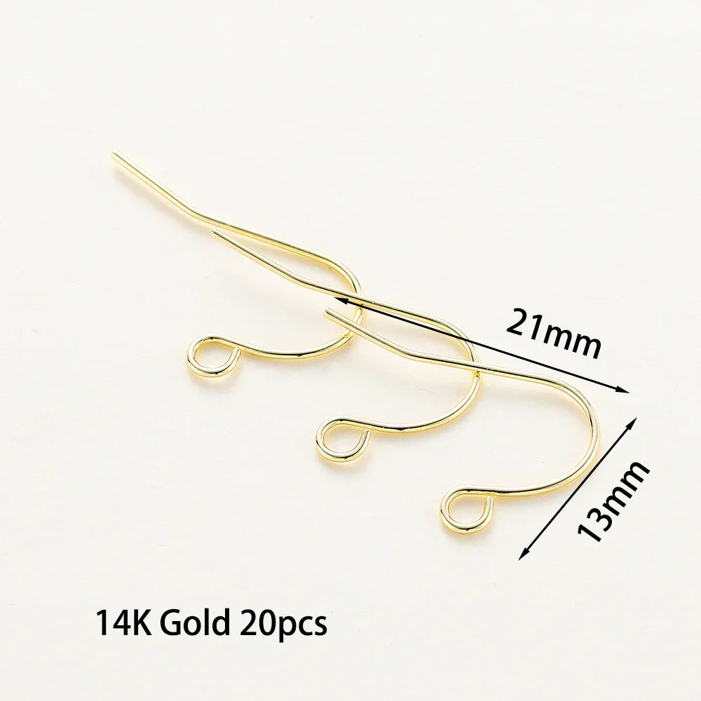 20pcs/lot 6 Styles 14K 18K Gold Plated Earring Wires With Ear Hook Earrings Clasp Findings Supplies For  DIY Jewelry Making Vera Lux