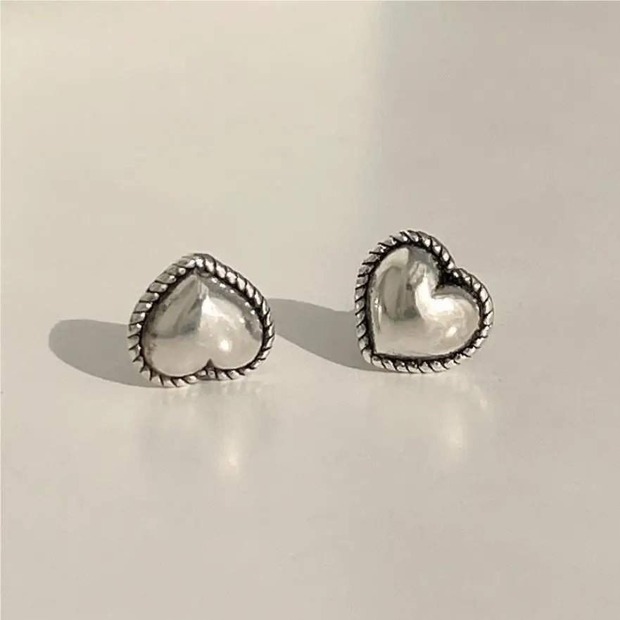 925 Sterling Silver Heart Small Stud Earrings For Women Wedding Luxury Jewelry Accessories Wholesale 2024 Trend Jewellery Vera Lux