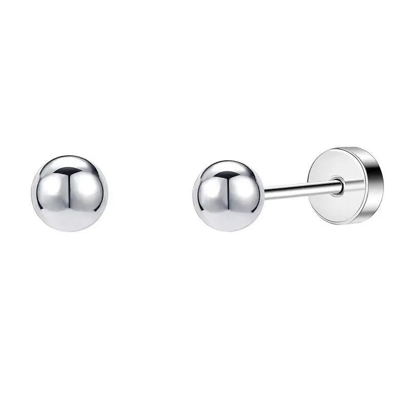 2PCS/Set Stainless Steel Heart Moon Earbone Stud Screw Ball Stud Earrings for Women Fashion Ear Tragus Cartilage Body Piercing Vera Lux