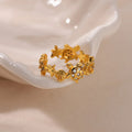 Starfish Shell Stainless Steel Open Rings For Women Fashion Gold Color Finger Ring Trendy Summer Beach Vacation Ocean Jewelry Vera Lux