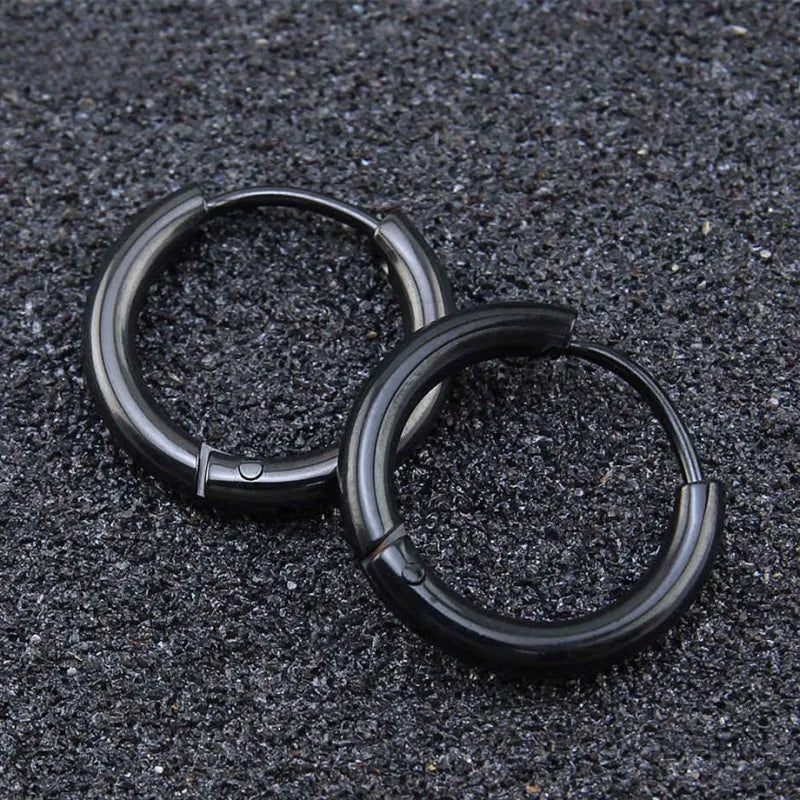 8/10/12/14/16/18/20mm Stainless Steel Huggie Hoop Earrings for Women Men Vera Lux