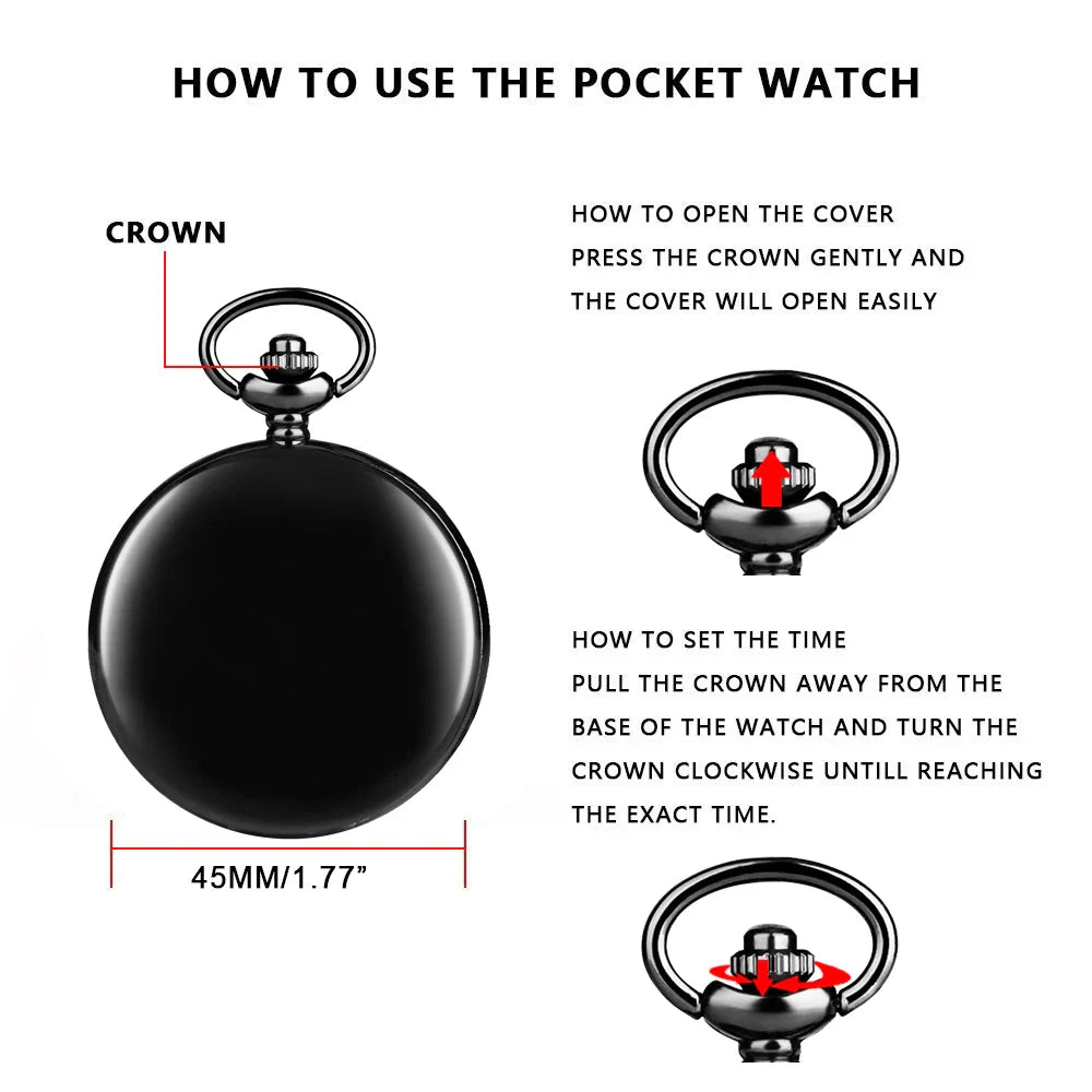 Fashion 37CM Fob Chain Smooth Steel Quartz Pocket Watch Vintage Roman Nmber Dial Pendant Fob Watch Gifts Clock Vera Lux