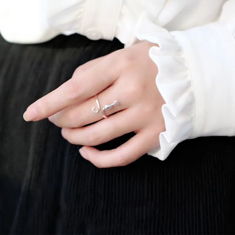 925 Sterling Silver Cat Rings For Women Engagement Luxury Designer Jewelry Female Offers With Free Shipping URBABY Jewellery Vera Lux