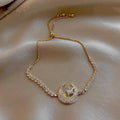Korea New Design Fashion Jewelry Zircon Star Moon Stretch Adjustable Bracelet Girl Gift Women Custom Jewelry Vera Lux