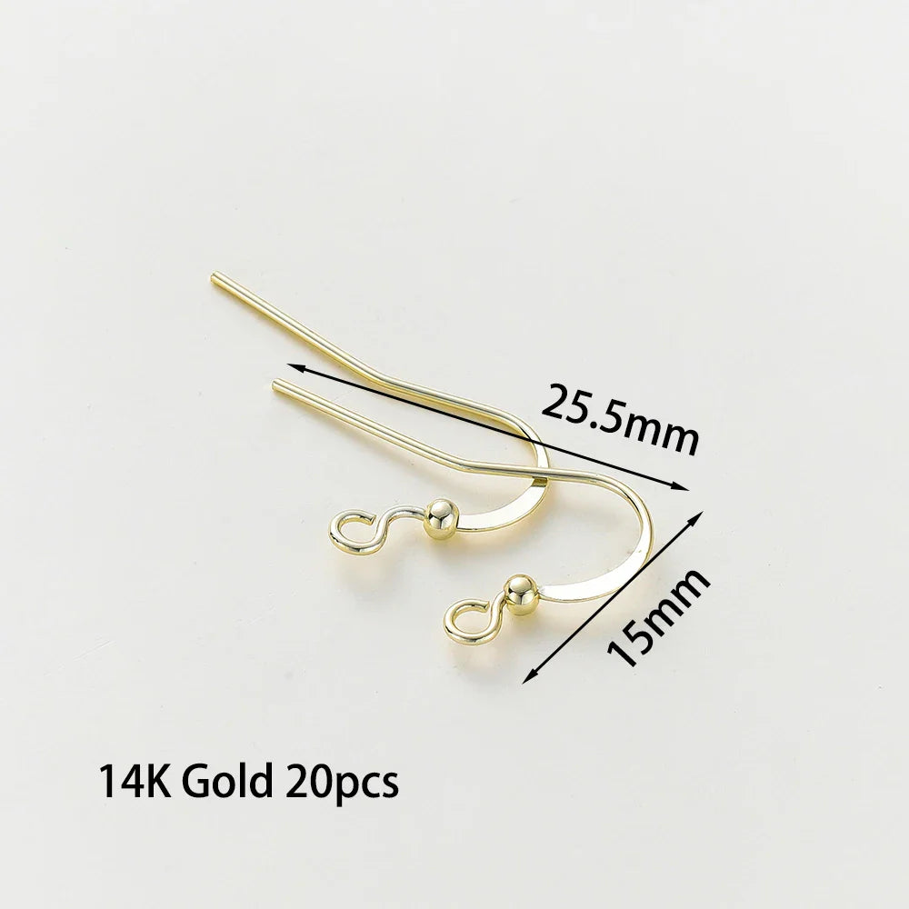 20pcs/lot 6 Styles 14K 18K Gold Plated Earring Wires With Ear Hook Earrings Clasp Findings Supplies For  DIY Jewelry Making Vera Lux