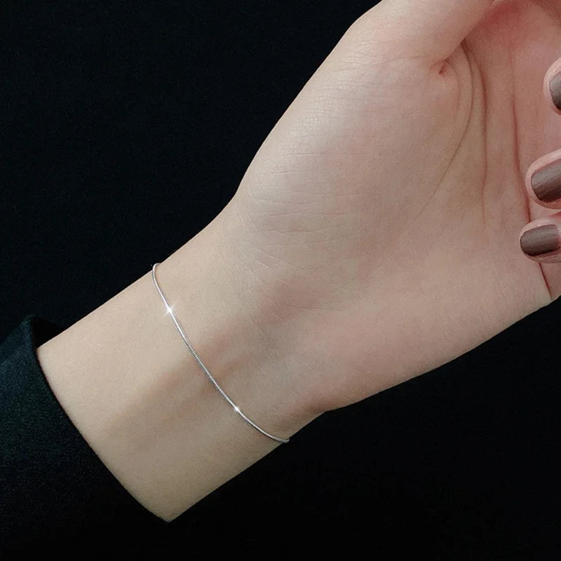 925 Sterling Silver 20cm Snake Chain Lucky Bracelets Woman Party Luxury Designer Jewelry Wedding Jewellery Vera Lux