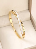 1pieces/set women's wedding jewelry party holiday Valentine's Day gift stainless steel bracelet plated with 18K gold bracelet Vera Lux