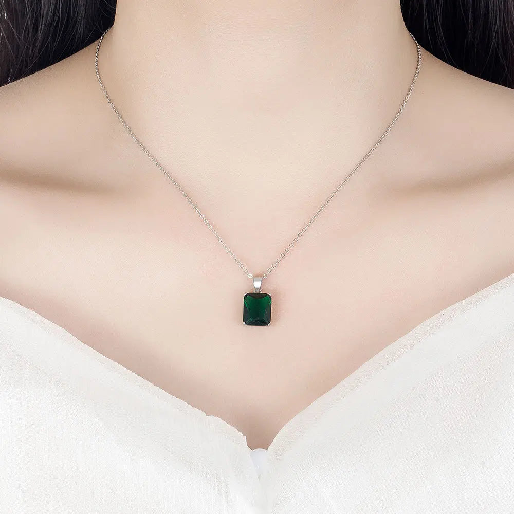 925 Sterling Silver  Elegant Jewelry Sets Ring Earrings Necklace For Women Rectangle Geometry Zircon Wedding Accessories Vera Lux