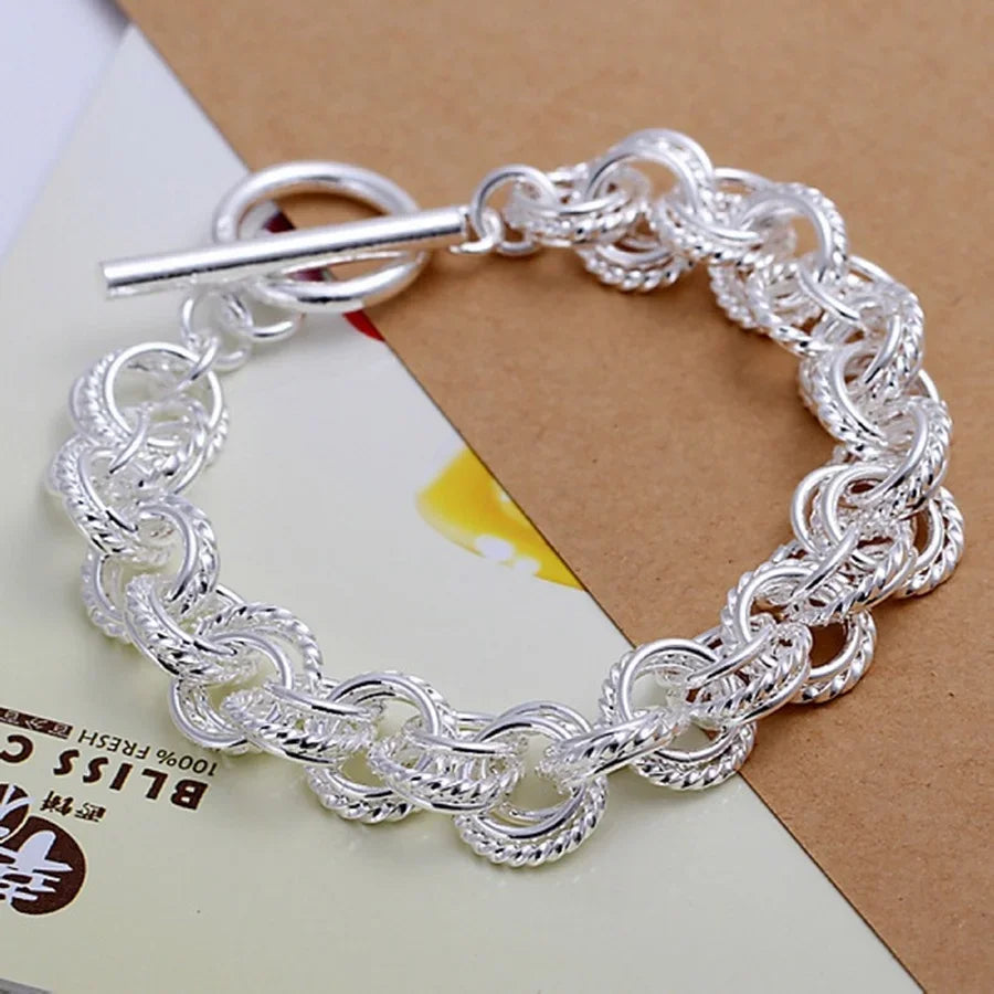 8 Inch 18K Gold Bracelet 5MM Sideways Chain Bracelet For Woman Men Fashion Wedding Engagement 925 Sterling Silver Jewelry Gifts Vera Lux