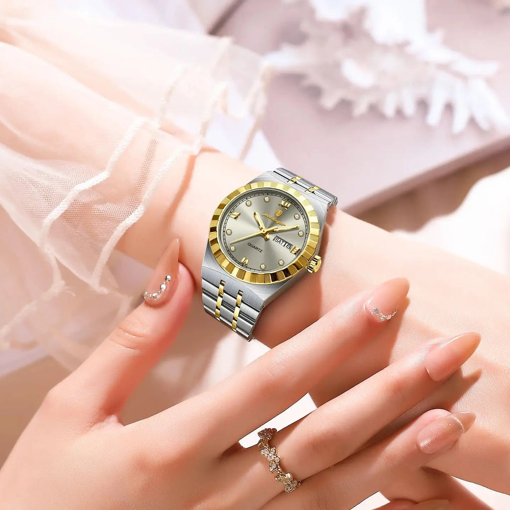POEDAGAR Luxury Original Ladies Watch Luminous Waterproof Week Date Woman Wristwatch Stainless Steel Women Quartz Watches Female Vera Lux