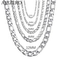 Men's 925 Sterling Silver 2MM/4MM/6MM/8MM/12MM Chain Necklace 16-30 Inch for Man Women Fashion Jewelry High End Necklace Vera Lux