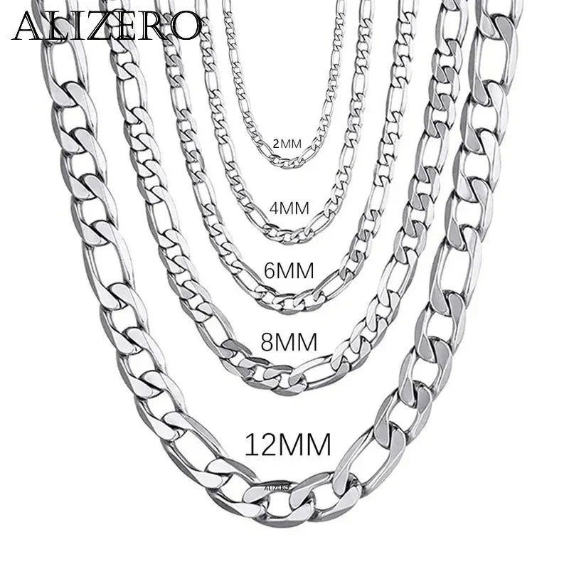 Men's 925 Sterling Silver 2MM/4MM/6MM/8MM/12MM Chain Necklace 16-30 Inch for Man Women Fashion Jewelry High End Necklace Vera Lux