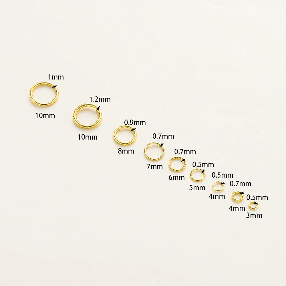 50-200/lot 14K 18K Gold Necklace Open Single Jump Ring Lobster Clasp Connector Split Ring Fitting DIY Jewelry Making Accessories Vera Lux