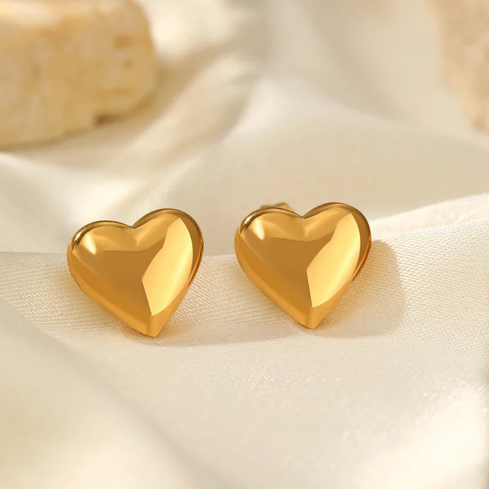 Stainless Steel Earrings Cubic Peach Heart Stud High-end Sense Ornate Earring For Women Jewelry Banquet  Anniversary Gifts New Vera Lux