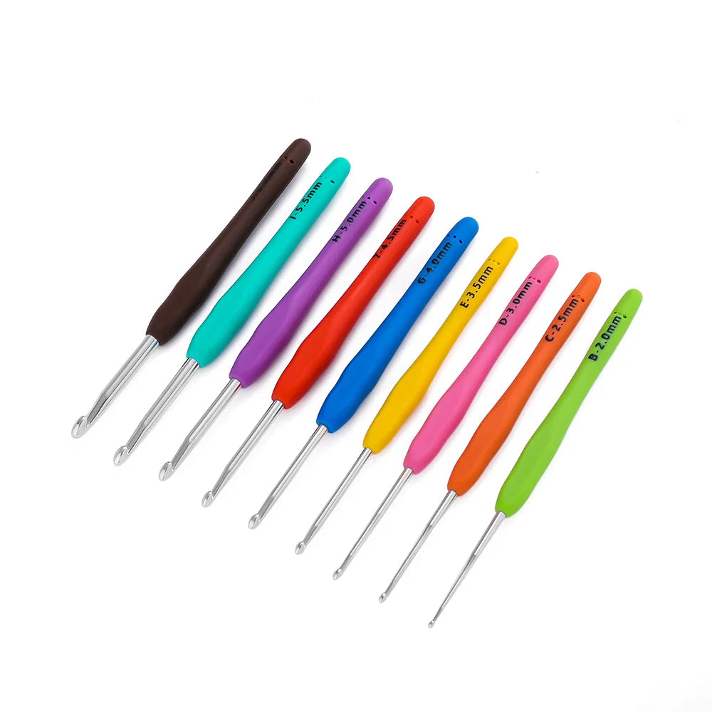 1pc Crochet Hooks Hand Knitted Crochet Colorful Rubber Handle Knitting Ergonomics Handle DIY  Jewelry Making Crochet Vera Lux