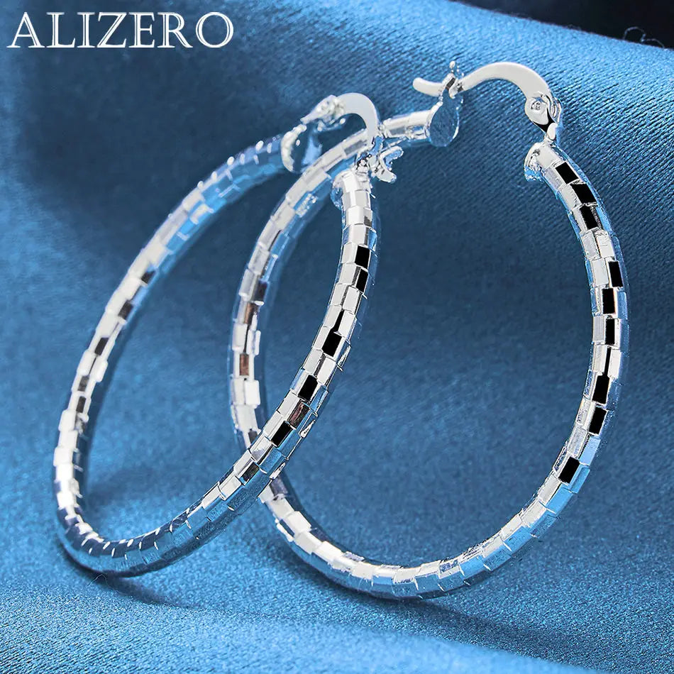 ALIZERO 925 Sterling Silver Earrings Simple Round Circle Hoop Earrings For Woman Fashion Wedding Engagement Charm Jewelry Gifts Vera Lux