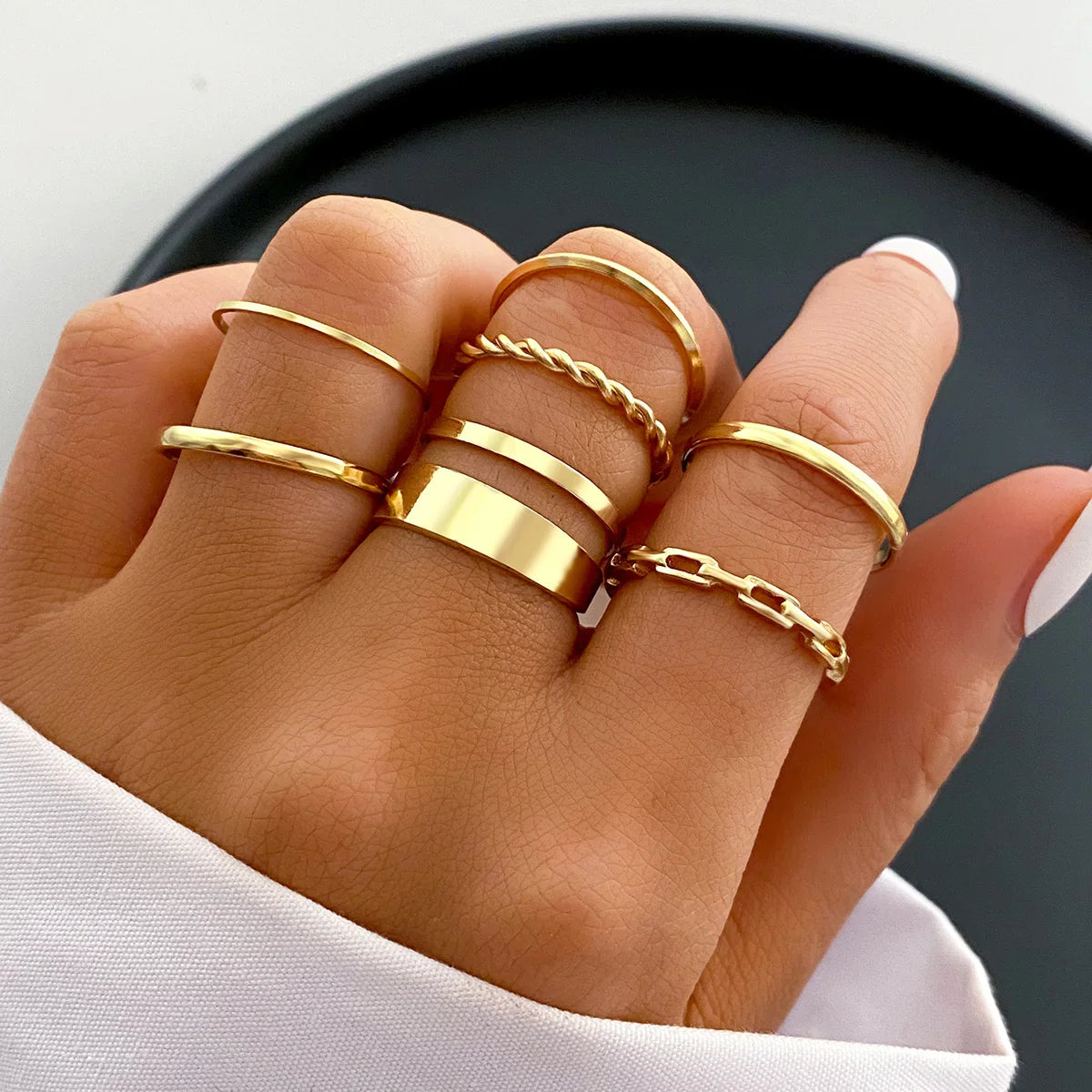 58PCS Vintage Heart Snake Butterfly Rings Set for Women Fashion Metal Gold Plated Geometric Hollow Finger Ring Jewelry Gifts New Vera Lux