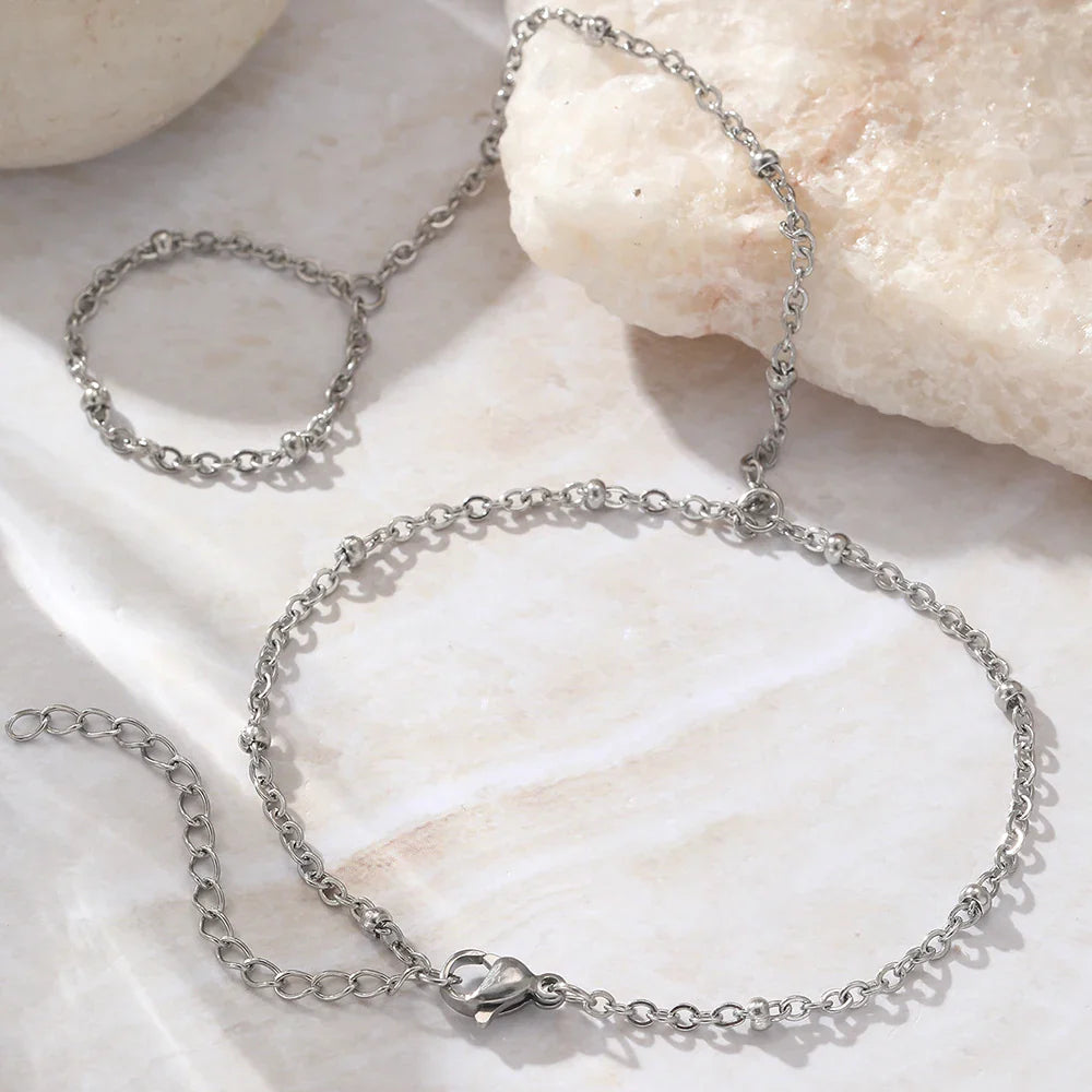 Stainless Steel Bracelets Personality Design Beaded Finger Chain  Minimalist Bracelet For Women Jewelry Best Friend Gifts New Vera Lux