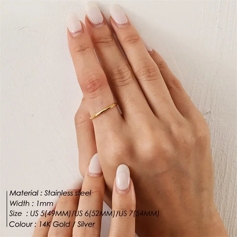 Classic Style Rings for Stacking Stainless Steel Rings For Woman For Gift Jewelry Size 5 6 7 Jewelry Accessories Vera Lux