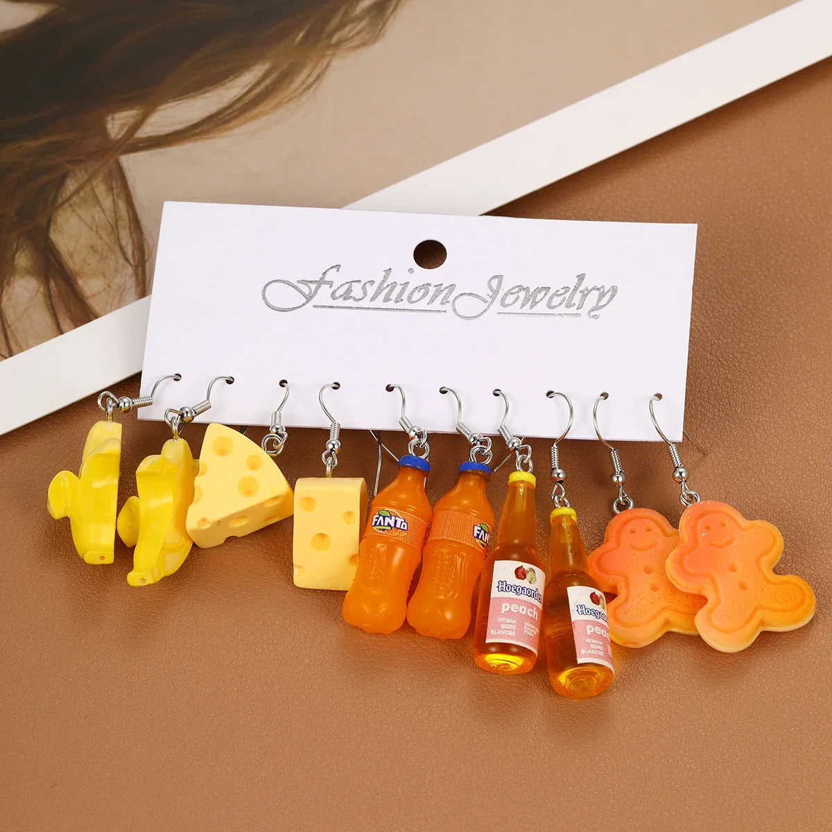 Fashion Sweet Fruit Drink Earrings Set for Women Cute Cartoon Food Ice Cream Donut Funny Resin Earrings Party Jewelry Gift New Vera Lux