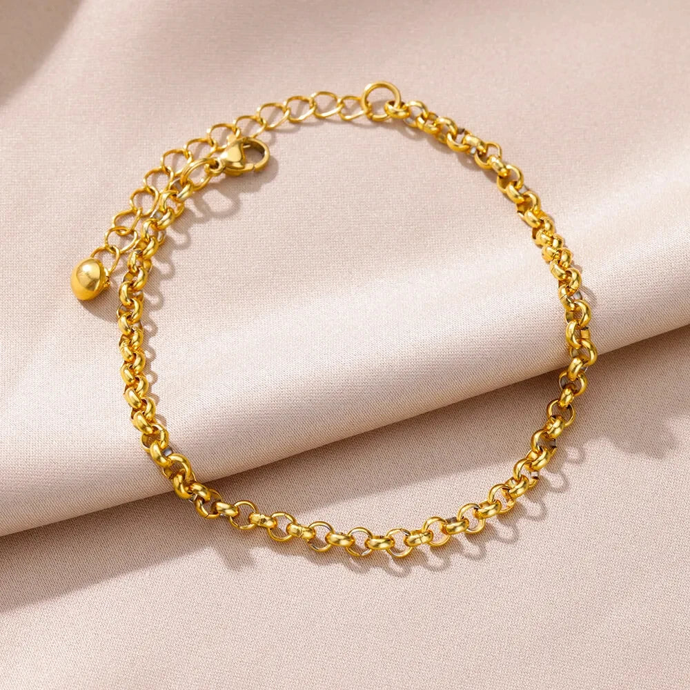 Stainless Steel Imitation Pearl Anklets for Women Gold Color Chain Ankle Bracelet Anklet Summer Beach Jewelry Accessories Gift Vera Lux