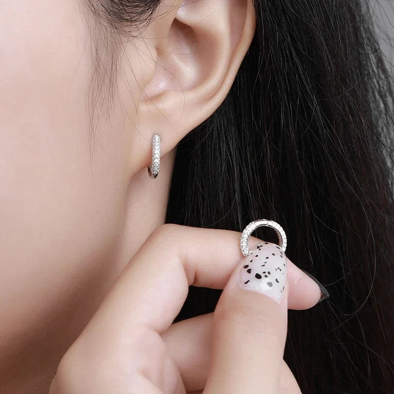 NeeTim Full Moissanite Diamond Earrings 925 Sterling Silver with Gold Plated Wedding Engagement Party Fine Jewelry for Women Vera Lux