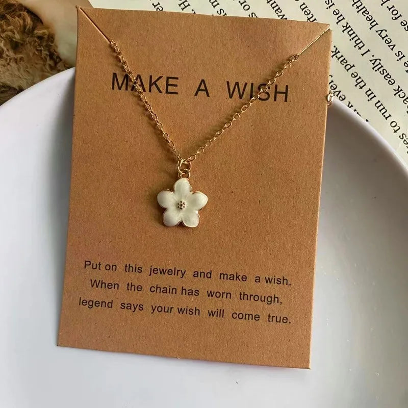 Korean Fashion Choker Necklace for Women Girl Colorful Flower Design Pendant Necklace Cute Romantic Neck Jewelry Wholesale Vera Lux