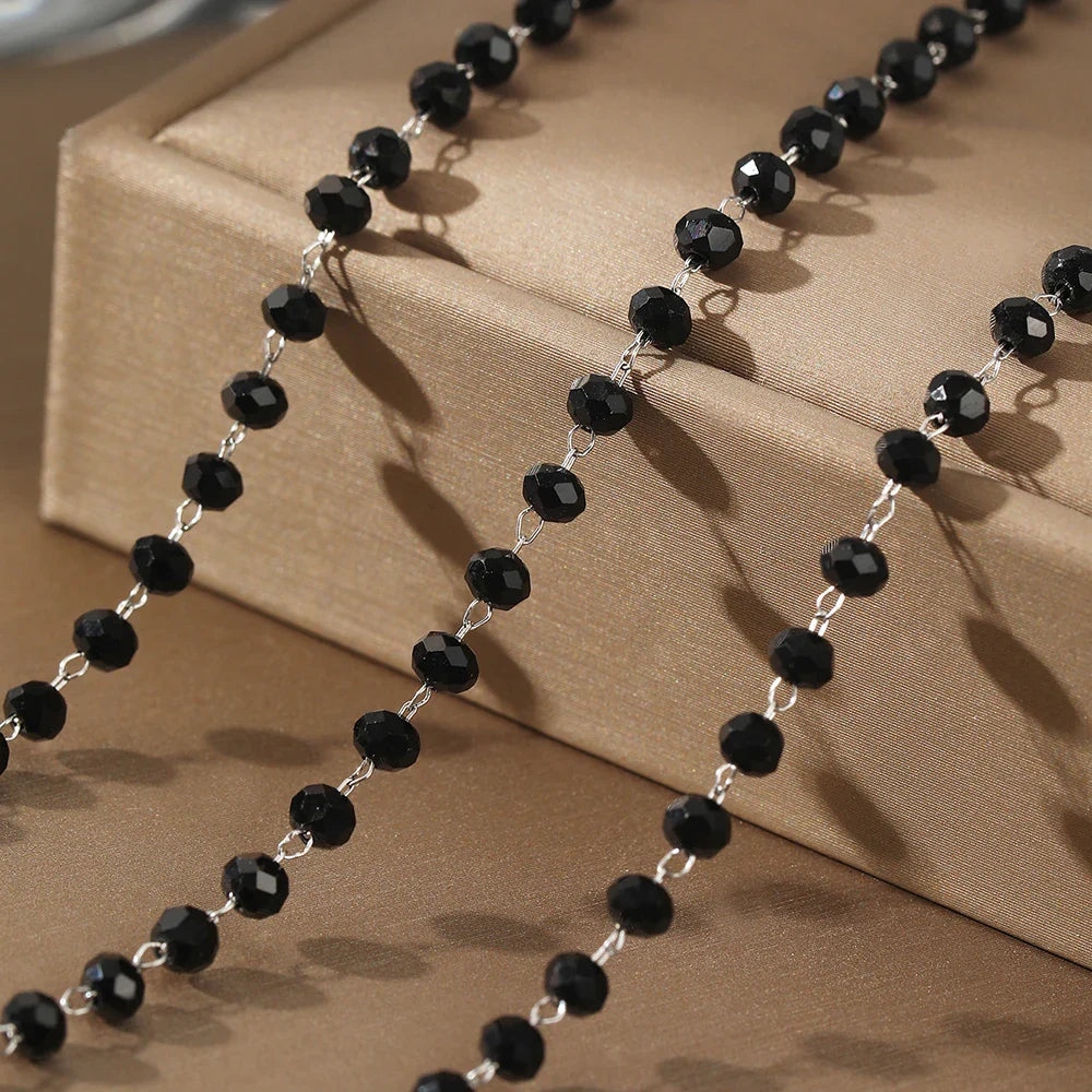 Stainless Steel Jewelry Set Simple Atmospheric Black Imitation Pearl Design Jewelry Set For Women Jewelry Exquisite Party Favors Vera Lux