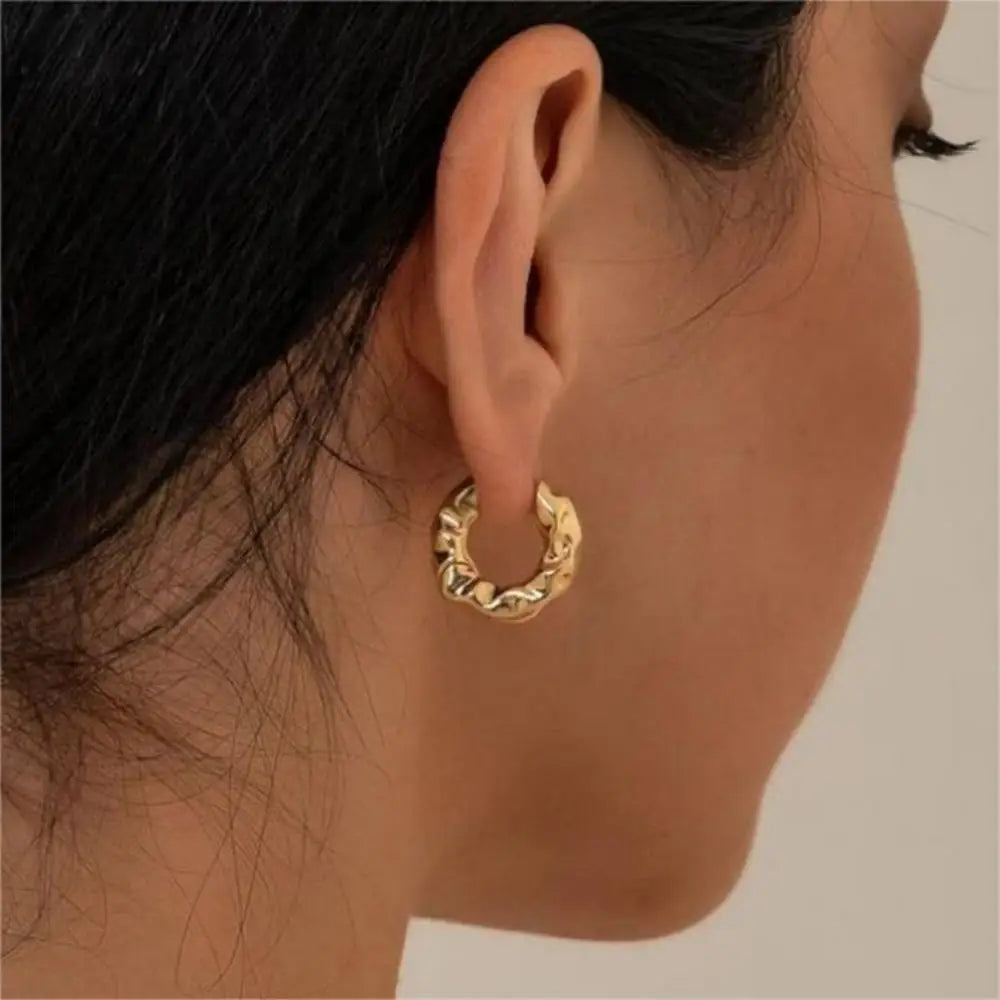 Mariasz Minimalist New Hot Sell Trendy Plated Gold Color Circle Earrings for Women Ear Hoop Earring Classic Jewelry Vera Lux