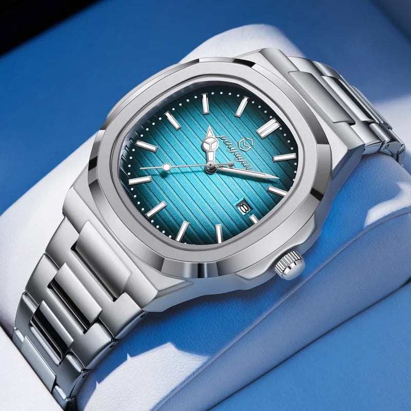2026 New Luxury Military Man Watch Square Waterproof Luminous Date Week Men Watch Stainless Steel Quartz Men's Watches Reloj+box Vera Lux
