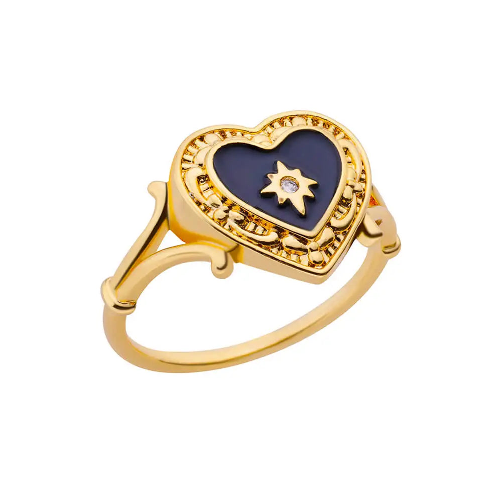 Heart Shape Zircon Rings For Women Stainless Steel Gold Color Aesthetic Couple Ring 2024 Trend Wedding Jewelry Gift For Friend Vera Lux