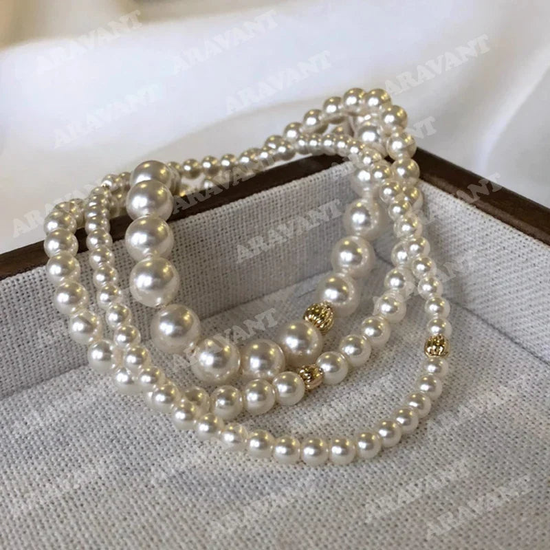 Aravant 925 Silver 3mm/4mm/6mm/8mm Pearl Bracelets Chains For Women Wedding Fashion Jewelry Vera Lux