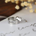 2 PCS Gothic Couple Ring Set Gold Color Stainless Steel Hip Hop Punk Fashion Open Ring For Men Women Silver Color Metal Rings Vera Lux