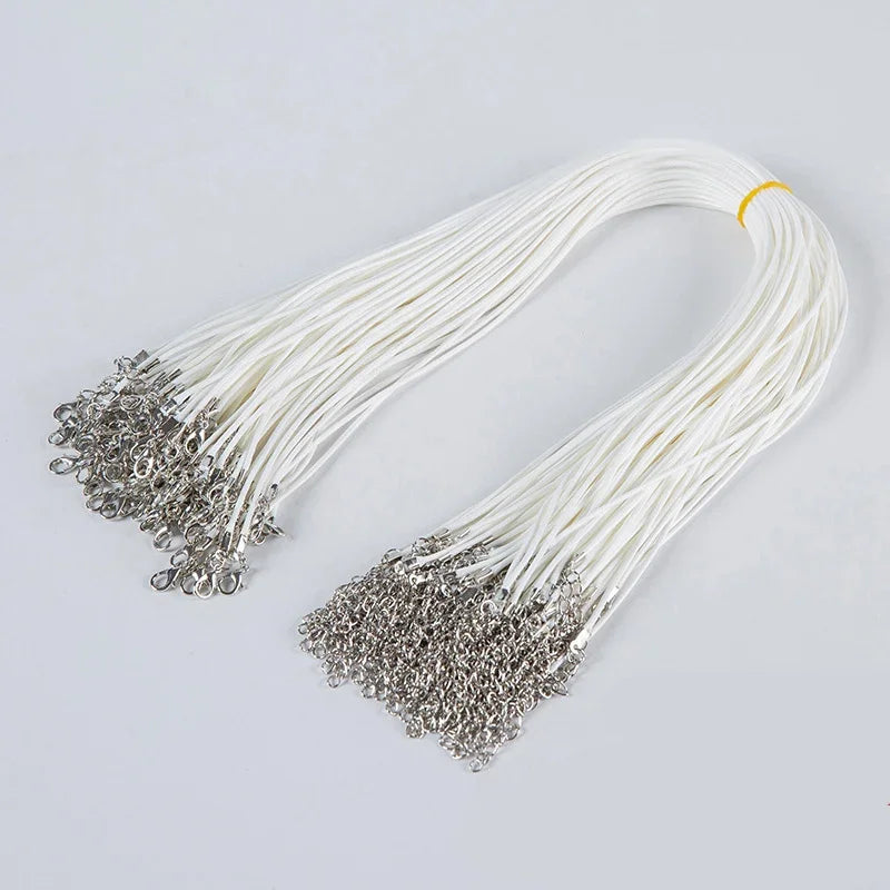 100Pcs Colorful Wax Leather Snake Necklace Women Men Cord String Rope Wire Extender Chain For Jewelry Making Bulk Wholesale Vera Lux