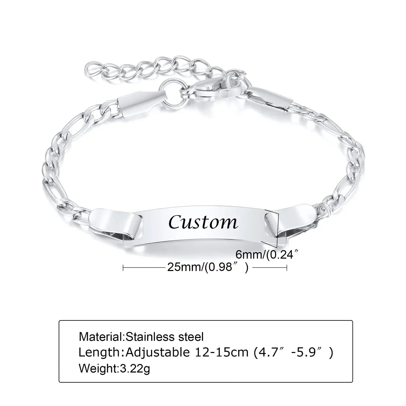 Personalize Baby Name Bracelets Non Allergy Stainless Steel Infant Baptism Bangle Jewelry Custom Boy Girl Family Love Gifts Vera Lux