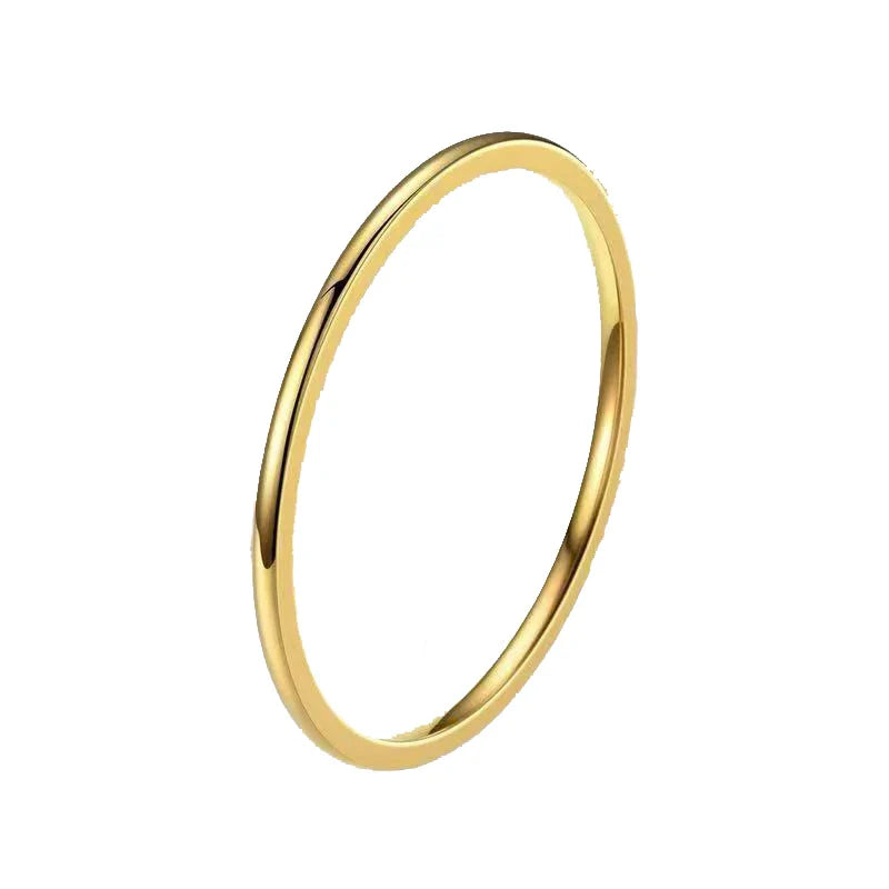 Stainless Steel Rings Gold Color/Silver ColorAnti-allergy Smooth Simple Wedding Couples Rings Bijouterie Vera Lux