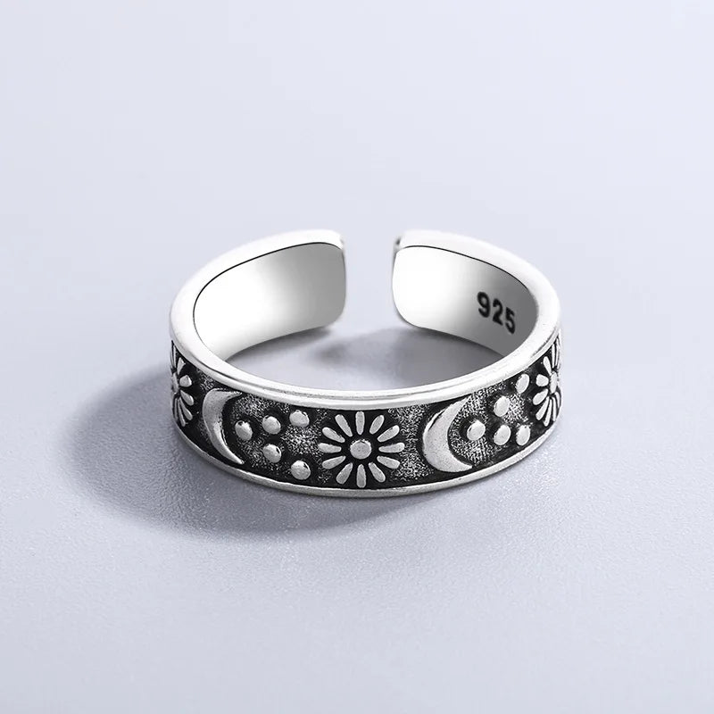 925 Sterling Silver Sun Moon Rings For Women Engagement Luxury Jewelry Vintage Accessories Wholesale Vera Lux