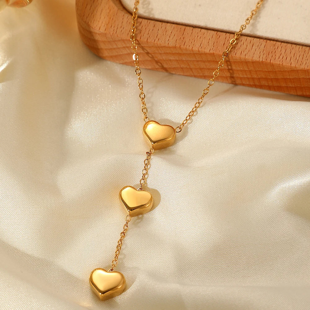 Stainless Steel Necklaces Small Fresh Fringe Peach Heart Pendant Necklace For Women Jewelry Valentine's Day Anniversary Gift New Vera Lux