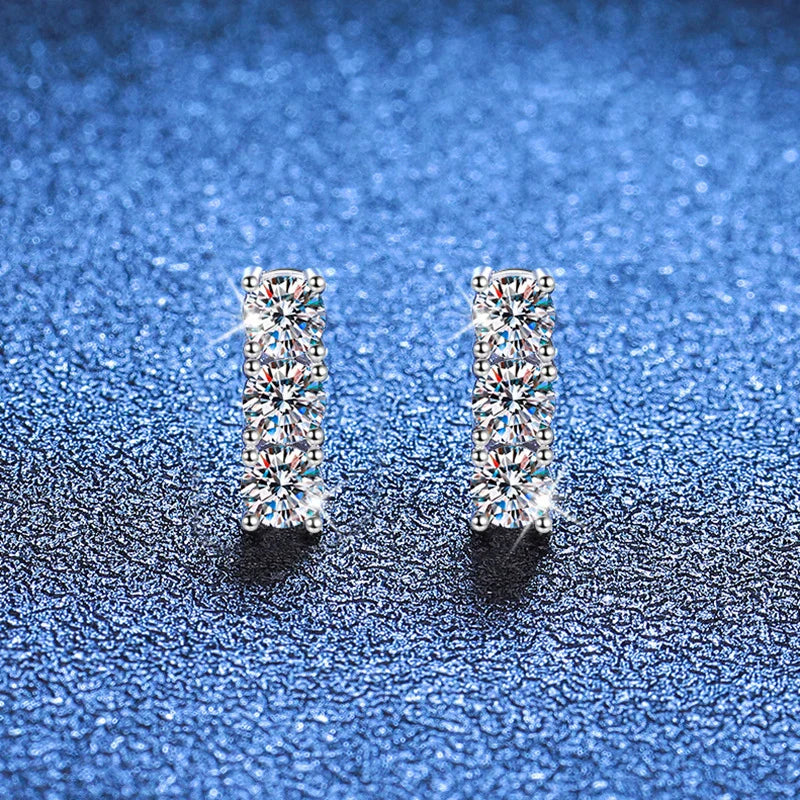 NeeTim 1.2cttw Full Moissanite Stud Earrings for Women 3.5mm Gemstone Lab Diamond Studs Earrings 925 Sterling Silver Jewelry Vera Lux
